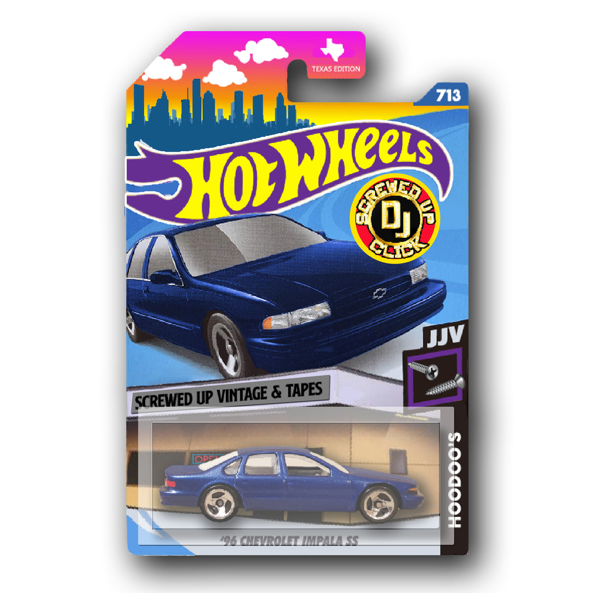 JJ VINTY · LIMITED EDITION HALOGRAPHIC DJ SCREW HOT WHEEL · 1996 IMPAL