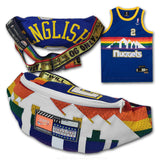 JJ VINTY • VINTAGE ALEX ENGLISH DENVER NUGGETS JERSEY BELLY BAG • 1 OF 1