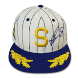 SEATTLE MARINERS KEN GRIFFEY JR. AUTO PINSTRIPE DEADSTOCK FITTED · CUSTOM HAT