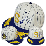 SEATTLE MARINERS KEN GRIFFEY JR. AUTO PINSTRIPE DEADSTOCK FITTED · CUSTOM HAT