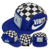 JJ VINTY · REWORKED JORDAN 4 FLIGHT DENIM CHECKERED 5 PANEL HAT · 1 OV 1