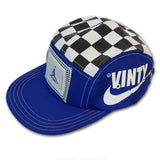 JJ VINTY · REWORKED JORDAN 4 FLIGHT DENIM CHECKERED 5 PANEL HAT · 1 OV 1
