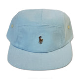 JJ VINTY · REWORKED RALPH LAUREN BLUE BUTTON UP 5 PANEL HAT · 1 OV 1