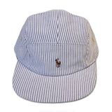 JJ VINTY · REWORKED RALPH LAUREN PINSTRIPE BUTTON UP 5 PANEL HAT · 1 OV 1