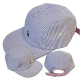 JJ VINTY · REWORKED RALPH LAUREN PINSTRIPE BUTTON UP 5 PANEL HAT · 1 OV 1
