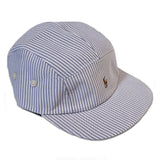 JJ VINTY · REWORKED RALPH LAUREN PINSTRIPE BUTTON UP 5 PANEL HAT · 1 OV 1